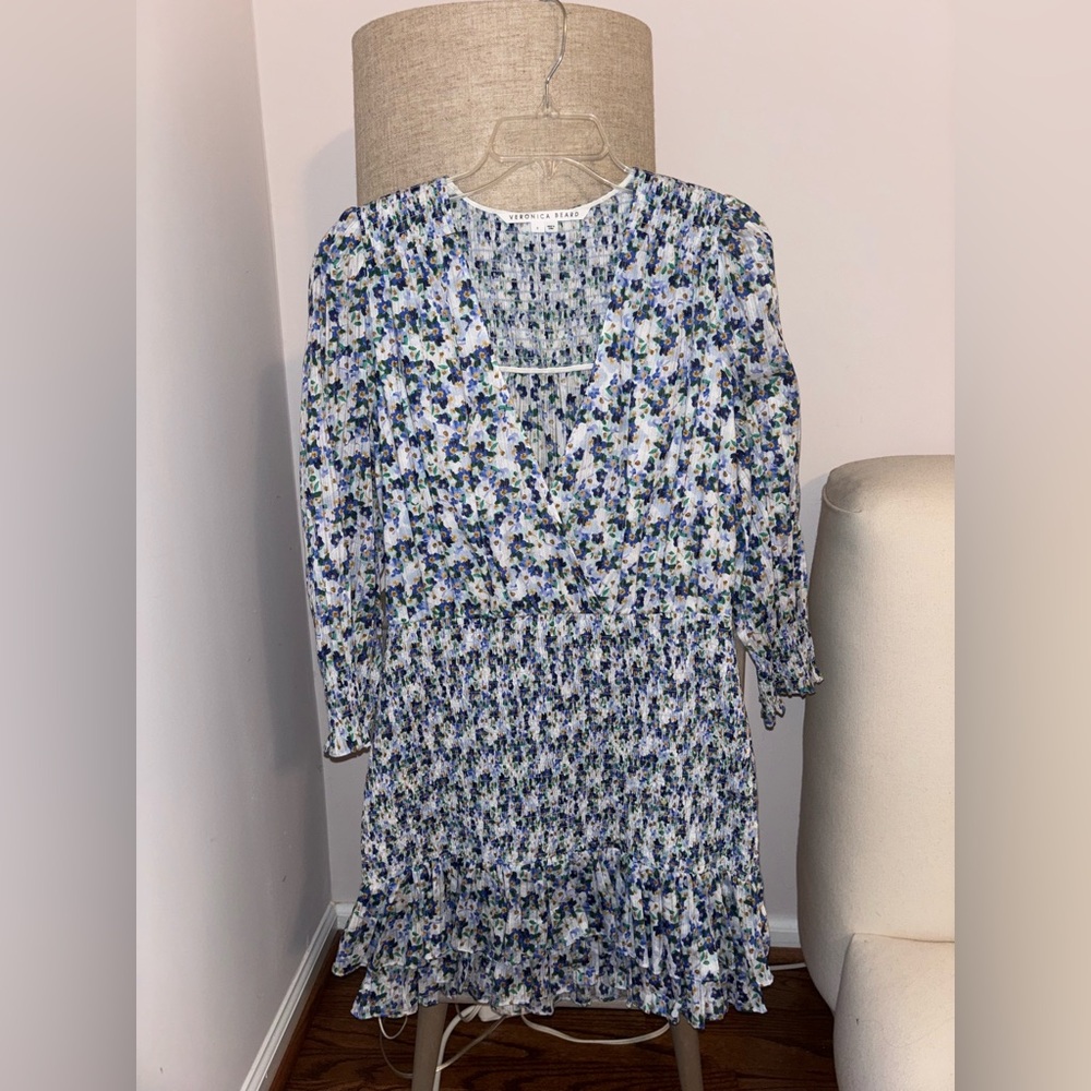 Veronica Beard Blue and Green Patterned Top